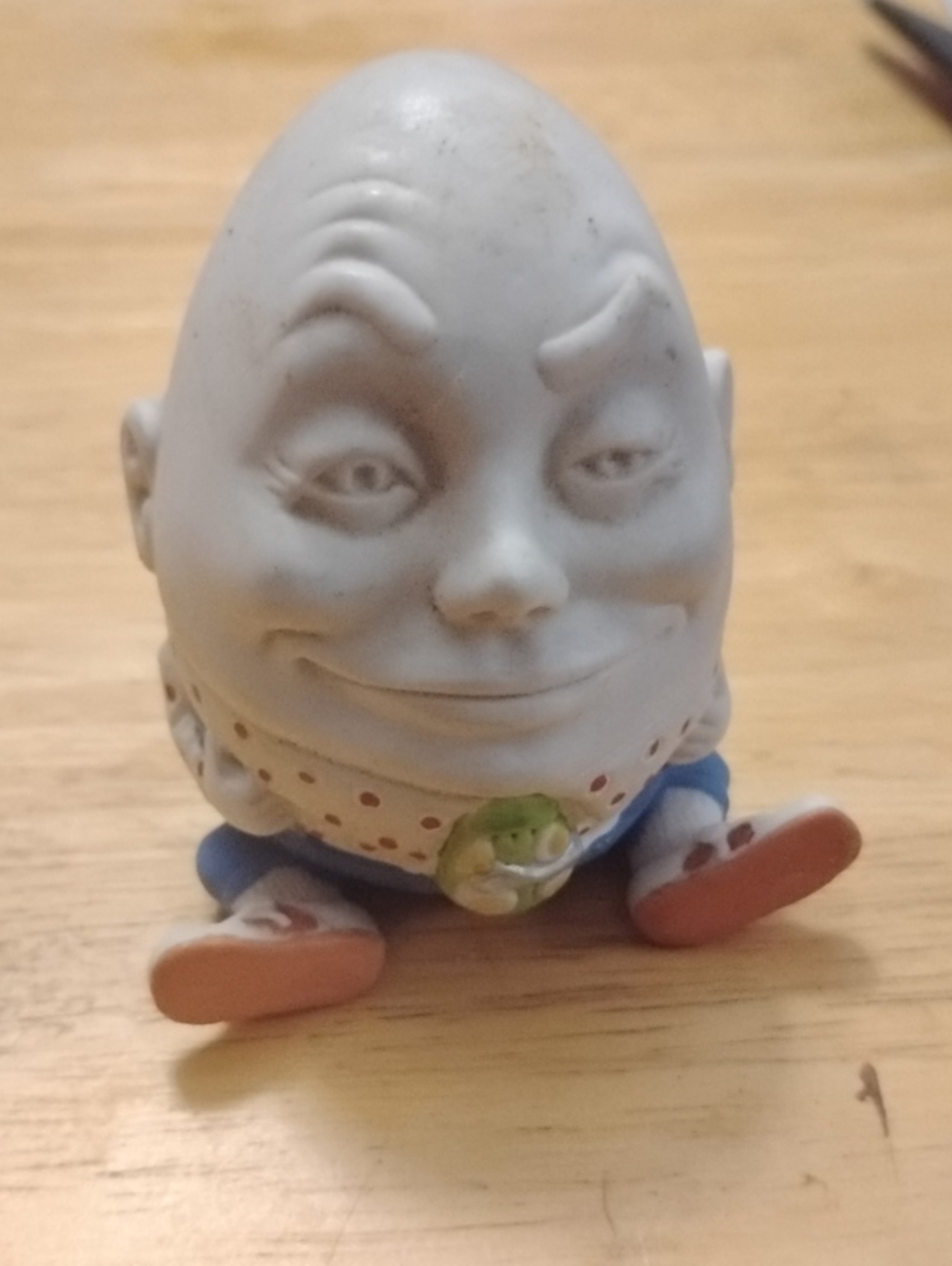 White Humpty Dumpty Figurine Kids Toy - Polka Dot Collar